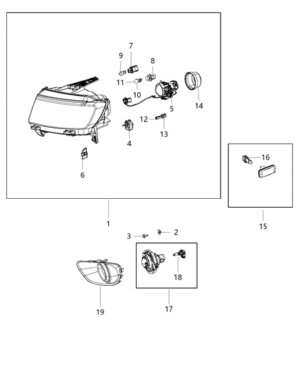 2015 Jeep Compass Socket Parking And Turn Signal Diagram for 68091384AA