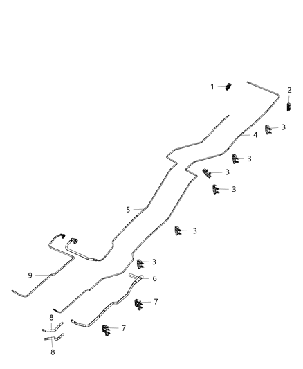 2016 Ram 3500 Cab Chassis(<10K lb.) Fuel Lines, Rear Diagram 1 - Thumbnail