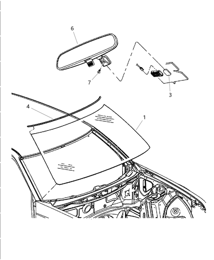2006 Dodge Magnum Mirror Inside Rearview Diagram for 4806227AA