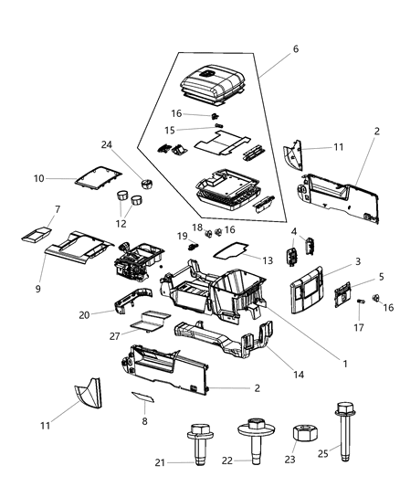 2012 Ram 2500 Floor Console Diagram 1 - Thumbnail