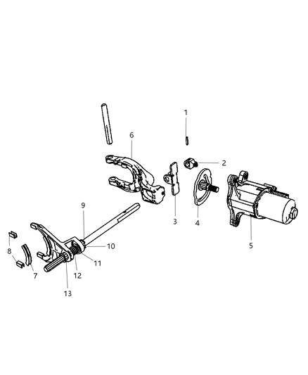 2008 Jeep Liberty Roller Shift Rail Diagram for 5170305AA