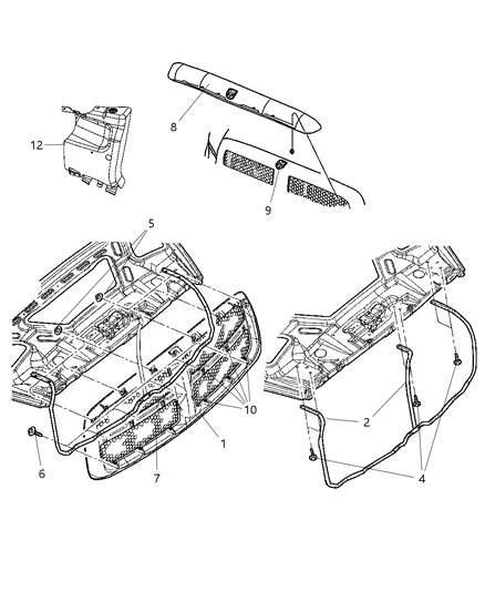 2004 Dodge Ram 1500 Grille Radiator Diagram for 5GR97ZDRAE