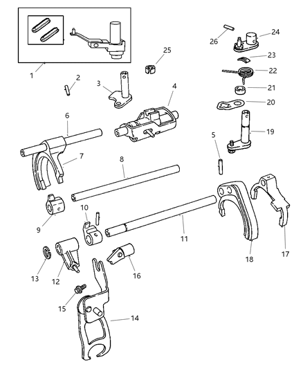 2006 Chrysler PT Cruiser Fork & Rails Diagram 2 - Thumbnail