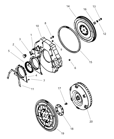 1998 Dodge Ram 3500 Quad & Club Cab Flywheel And Torque Converter Diagram 2 - Thumbnail
