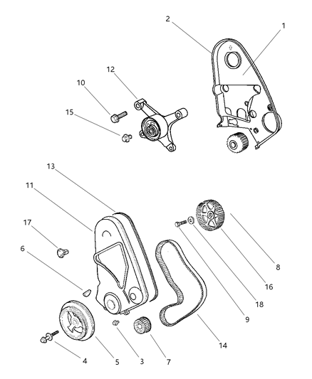 1999 Dodge Neon Timing Belt & Cover Diagram 2 - Thumbnail