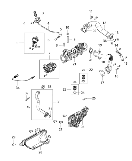2015 Jeep Grand Cherokee Vacuum Actuator EGR Bypass Diagram for 68212653AA