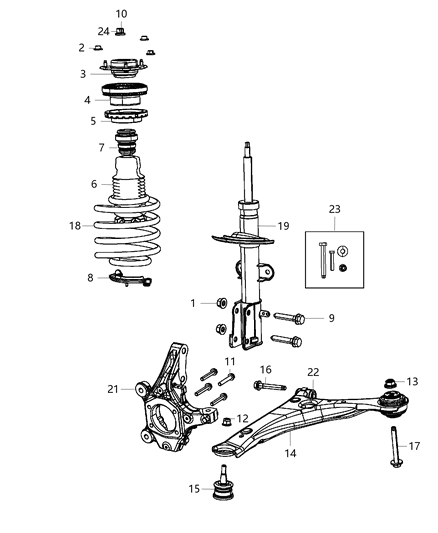 2013 Ram C/V Coil Spring, Front Diagram for 68136912AB