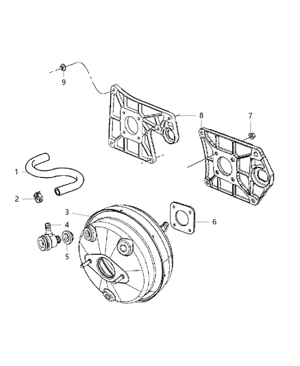 2008 Jeep Wrangler Booster Power Brake Diagram for 68003619AC