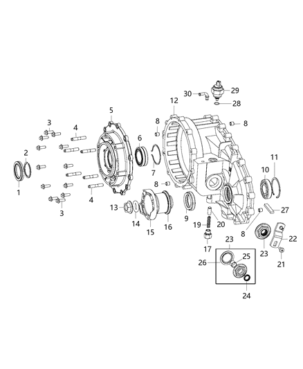2015 Jeep Wrangler Front Case & Related Parts Diagram 6 - Thumbnail