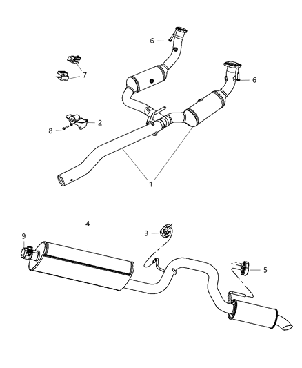 2009 Jeep Liberty Exhaust System Diagram 2 - Thumbnail