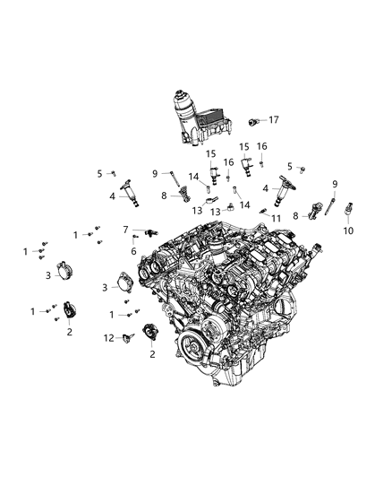 2017 Chrysler Pacifica Knock Sensor Diagram for 68166540AA