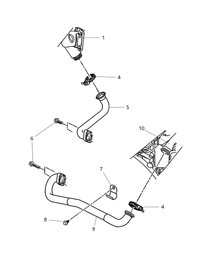2006 Jeep Liberty Manifolds - Intake & Exhaust Diagram 2 - Thumbnail
