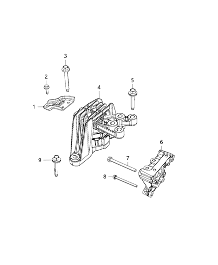 2019 Chrysler Pacifica Mount Bracket Diagram for 4893414AD