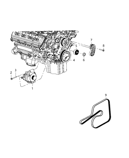 2005 Jeep Grand Cherokee Generator Engine Diagram for R6044380AH