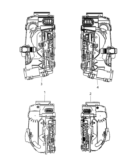 2011 Dodge Caliber Rear Door - Latches & Clips Diagram