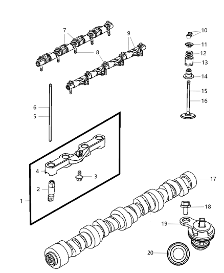 2010 Dodge Challenger Intake Valve Diagram for 5037372AB