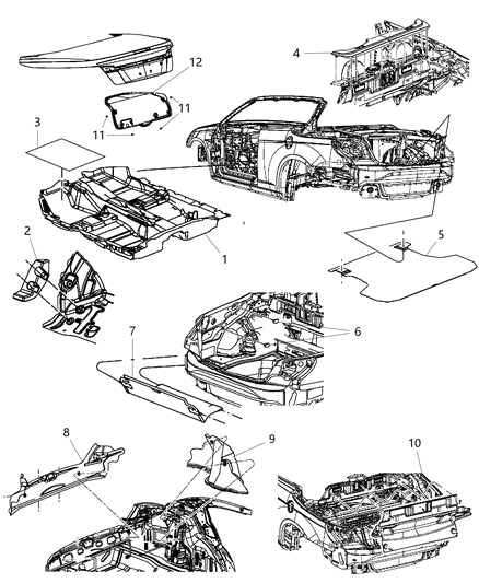 2012 Chrysler 200 Foot Rest, Rear Diagram for 5258030AB