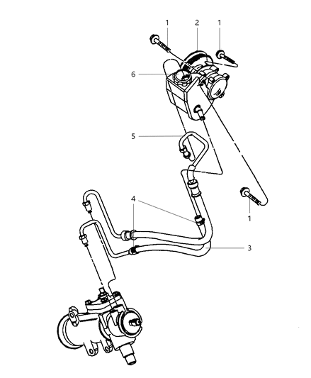 2004 Jeep Wrangler Power Steering Hoses And Reservoir Diagram 2 - Thumbnail