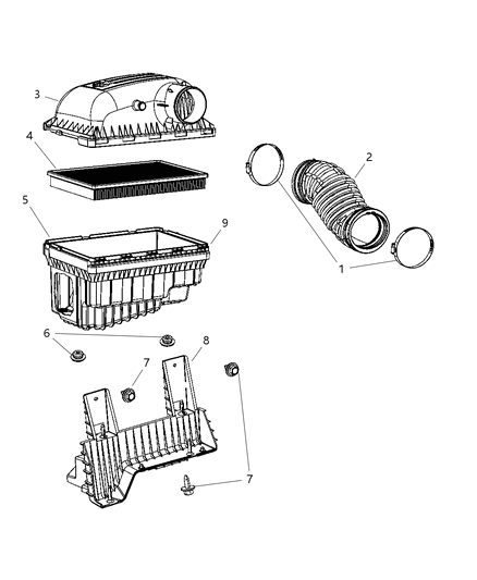 2007 Dodge Ram 3500 Cab Chassis Air Cleaner Diagram 1 - Thumbnail