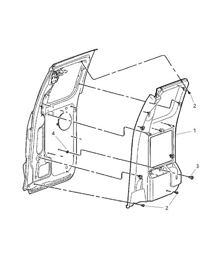 2011 Ram Dakota Rear Door Trim Panel Diagram 2 - Thumbnail