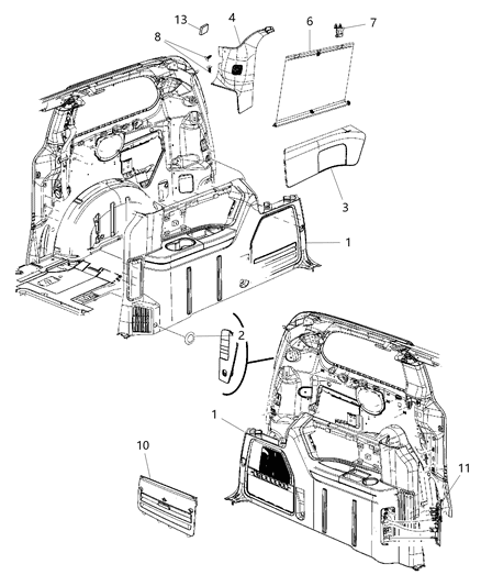2008 Chrysler Town & Country Ash Receiver Diagram for JU27DK5