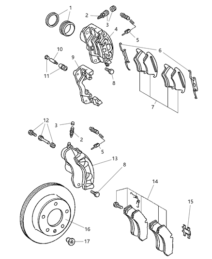 2003 Dodge Sprinter 2500 Rotor Brake Diagram for 5114479AB
