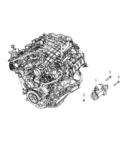 2021 Jeep Gladiator Starter & Related Parts Diagram 1 - Thumbnail