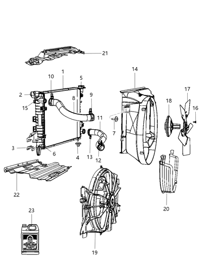 2011 Ram 3500 Cab Chassis Radiator & Related Parts Diagram 2 - Thumbnail
