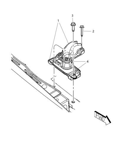 2010 Chrysler Town & Country Support Engine Mount Diagram for 4880492AA