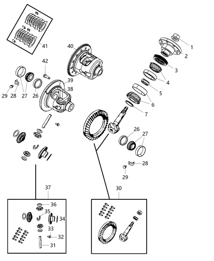 2010 Dodge Ram 1500 Differential Assembly of Rear Axle; Differential And Drive Line Diagram