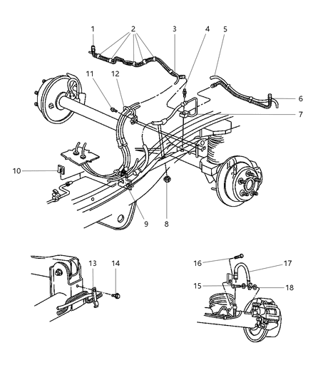 1997 Jeep Grand Cherokee ABS Sensor Bracket, Rear Diagram for 56026757
