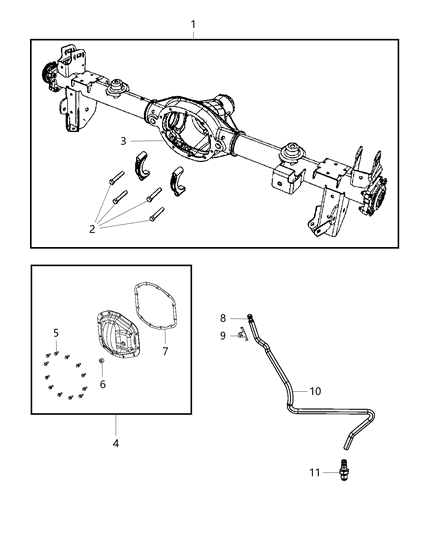 2019 Jeep Wrangler Housing And Vent of Rear Axle; Differential And Drive Line Diagram 4 - Thumbnail