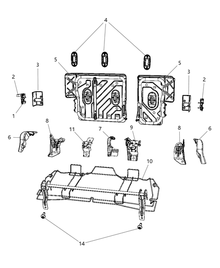2009 Dodge Caliber Bezel Tether Diagram for WT351DAAA