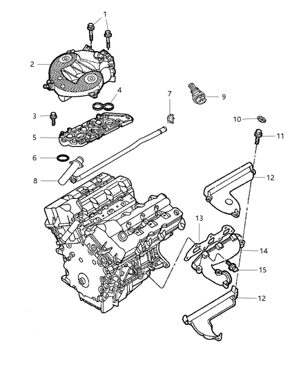 2000 Dodge Intrepid Manifolds - Intake & Exhaust Diagram 1 - Thumbnail