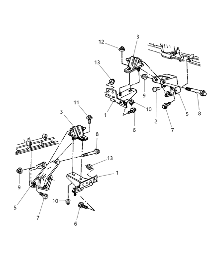 2000 Jeep Cherokee Motor Mount Diagram for 52019201AC