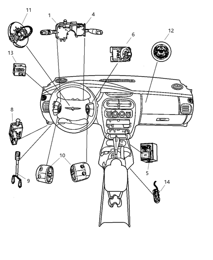 2004 Dodge Neon Clockspring Diagram for 4671754AE
