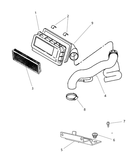 1999 Dodge Neon Air Cleaner Body Diagram for 4669885