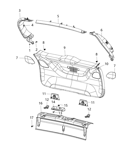 2018 Jeep Compass Tail Lamp Screw Diagram for 6510316AA