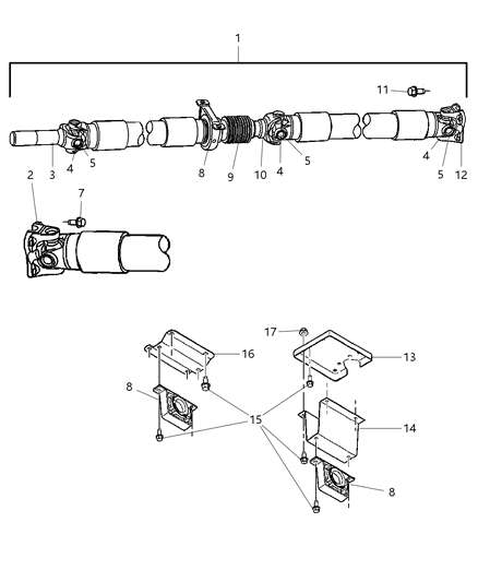 2007 Dodge Ram 3500 Drive Shaft Diagram for 52123103AA