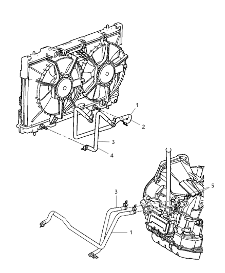2003 Dodge Neon Hose Transmission Oil Pressure Diagram for 5278925AD