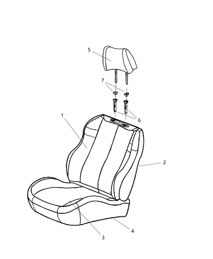 1999 Jeep Grand Cherokee Front Seat, Leather Diagram 1 - Thumbnail