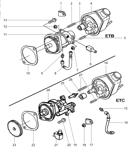 1998 Dodge Ram 1500 Quad & Club Cab Vacuum Pump - Brake Diagram