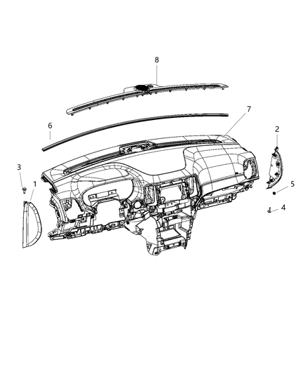 2021 Jeep Grand Cherokee Instrument Panel & Structure Diagram 1 - Thumbnail