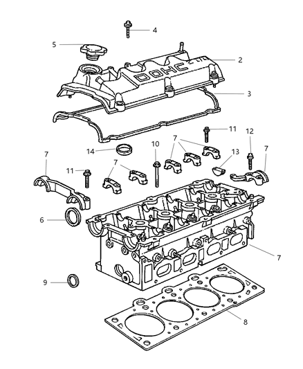 2003 Chrysler Sebring Sedan & Convertible Cylinder Head Diagram 1 - Thumbnail