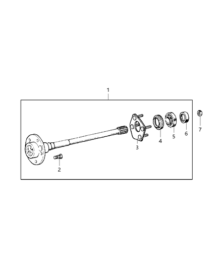1999 Jeep Grand Cherokee Axle Shaft Diagram for 5012873AA