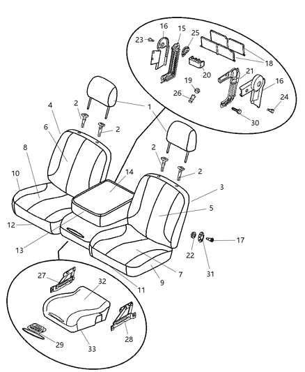 2008 Dodge Ram 3500 Cab Chassis Front Seat - Split Seat Diagram 1 - Thumbnail