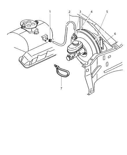2002 Dodge Durango Brake Booster Diagram for 5013134AB