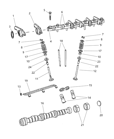 2007 Jeep Wrangler Camshaft & Valvetrain Diagram 2 - Thumbnail