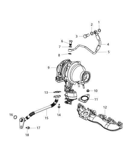 2019 Jeep Compass Turbocharger Diagram for 68438232AA