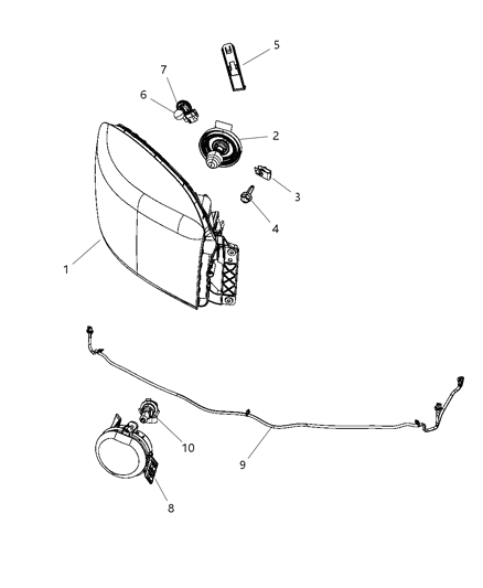 2011 Ram 3500 Cab Chassis Lamps, Front Diagram